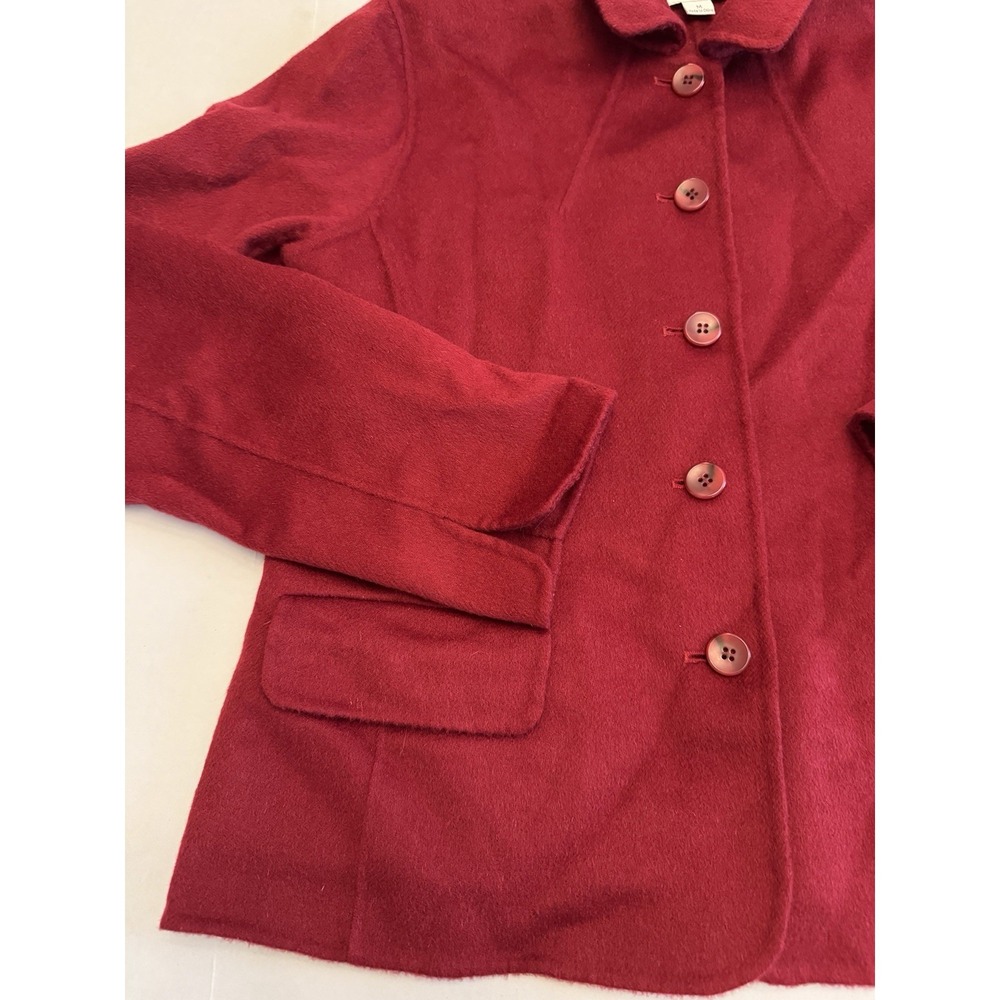 Pendleton Merino Wool Blazer Jacket Size Medium Ruby RED Soft Petite Women - Picture 4 of 5